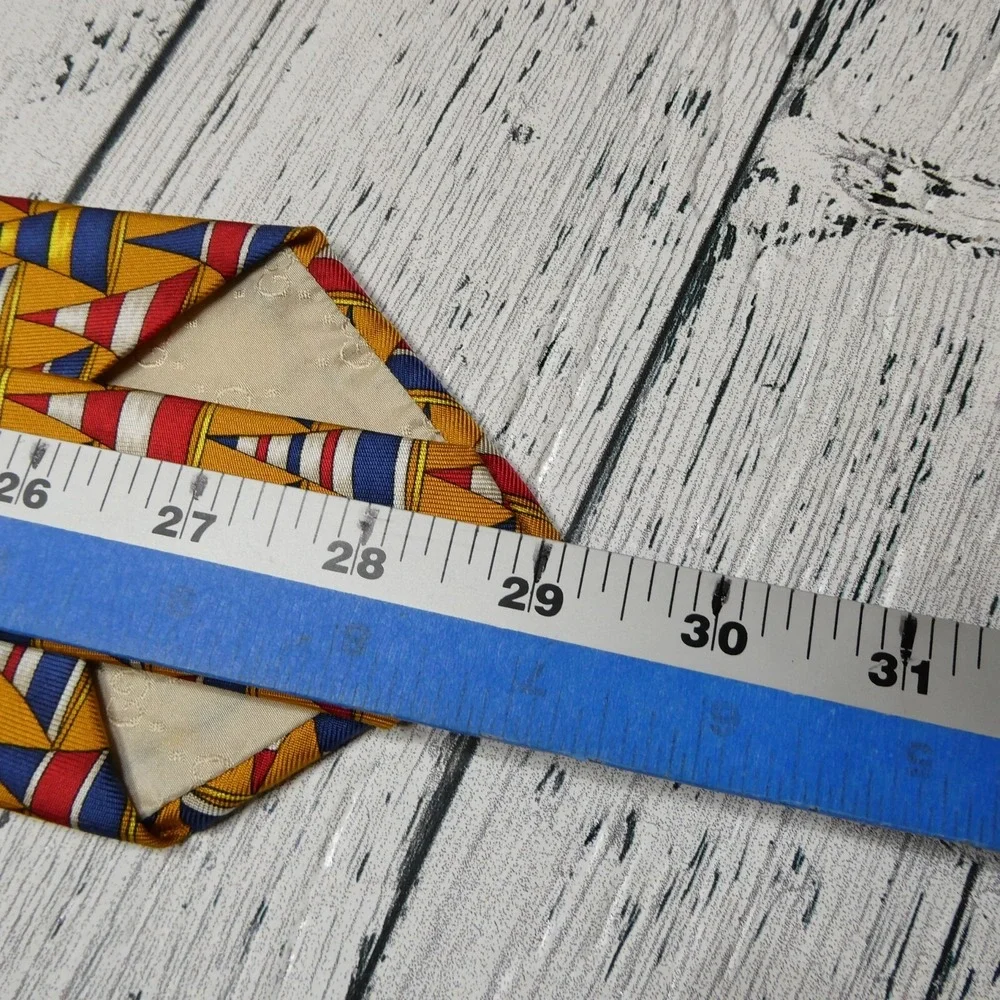 Vintage Gucci Tie Handmade Italian‎ Necktie Cone Duns Hat Pattern